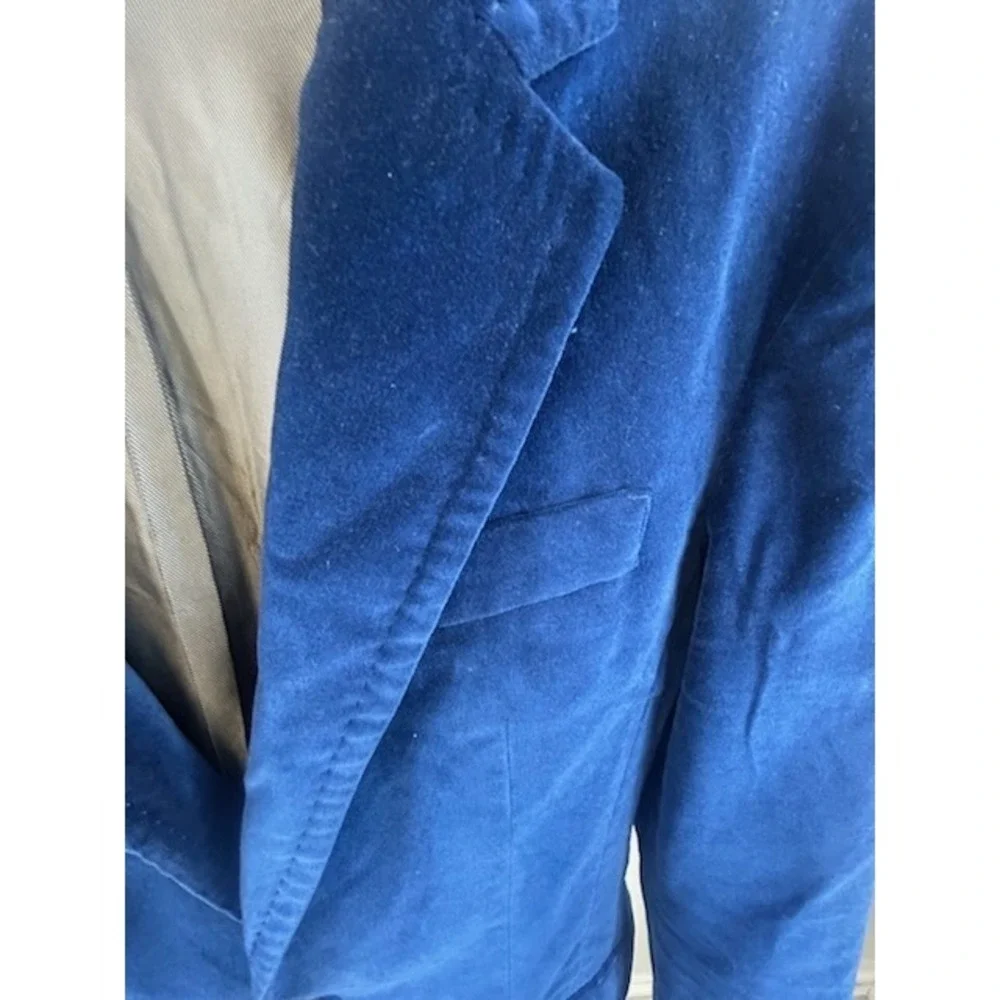 Armani Exchange Blazer Men's Size Small Royal Blue Velvet Sport‎ Coat Jacket